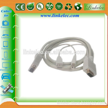 6ft Shield KVM switch box Cable,SVGA/VGA Male USB 2.0 A/B Cord/Wire